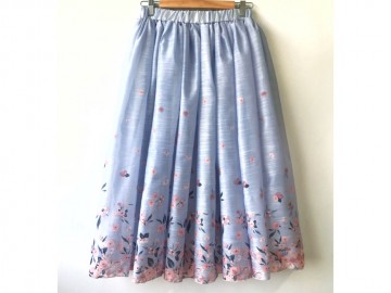 دامن حریر گلدار  قد 75  کد (22)