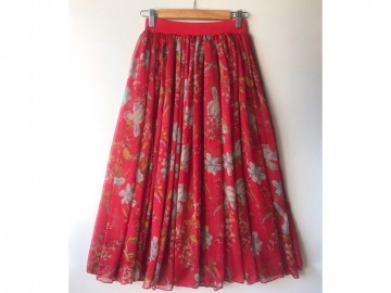 دامن حریر گلدار  قد 75  کد (25)