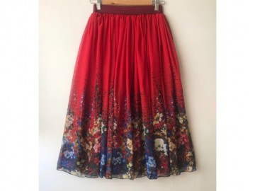 دامن حریر گلدار  قد 75  کد (285)