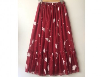 دامن حریر گلدار  قد 90 کد (306)