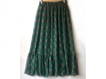 دامن حریر گلدار  قد 90 کد (301)