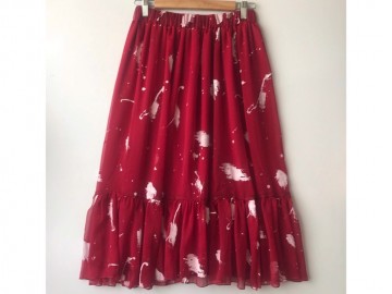 دامن حریر گلدار  قد 75  کد (306)