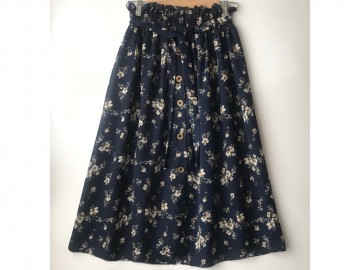 دامن دکمه دار گلدار  قد 75  کد (405)