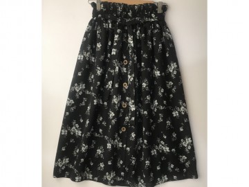 دامن دکمه دار گلدار  قد 75  کد (407)