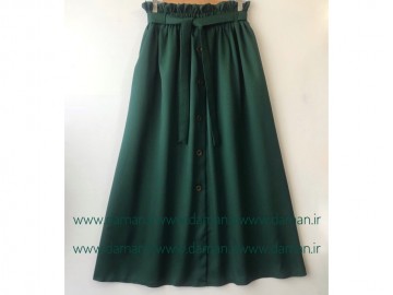 دامن جلو دکمه  سبز قد 90