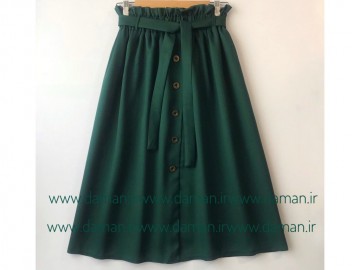 دامن جلو دکمه سبز  قد 75