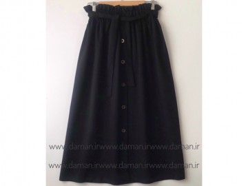 دامن جلو دکمه مشکی قد 90