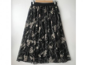 دامن حریر گلدار  قد 75  کد (434)