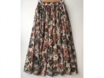 دامن حریر گلدار  قد 90 کد (455)