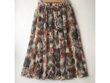 دامن حریر گلدار  قد 75  کد (455)