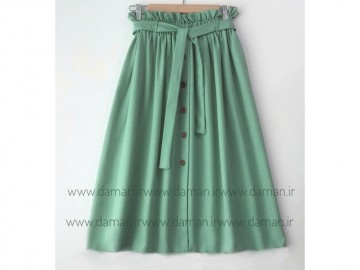 دامن جلو دکمه سبز دریایی  قد 75