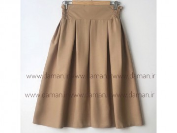دامن پیلی دار کرم نسکافه ای قد 70