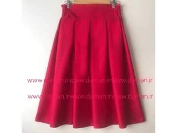 دامن پیلی دار سرخابی قد 70