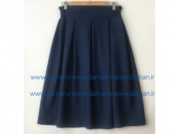 دامن پیلی دار  سرمه ای قد 70