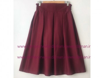دامن پیلی دار زرشکی  قد 70
