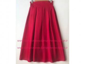 دامن پیلی دار  سرخابی قد 90