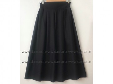 دامن پیلی دار  مشکی  قد 90