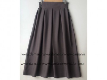 دامن پیلی دار طوسی تیره  قد 90