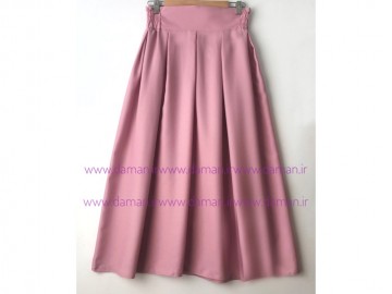 دامن پیلی دار  صورتی قد 90