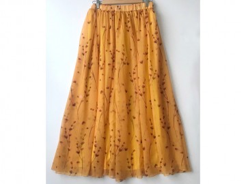 دامن حریر گلدار  قد 90 کد (512)