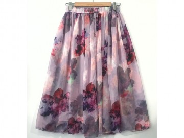 دامن حریر گلدار  قد 75  کد (547)