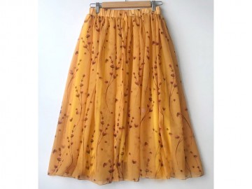 دامن حریر گلدار  قد 75  کد (512)