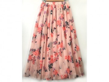 دامن حریر گلدار  قد 90 کد (535)