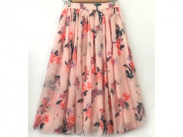 دامن حریر گلدار  قد 75  کد (535)