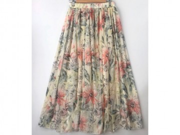 دامن حریر گلدار  قد 90 کد (539)