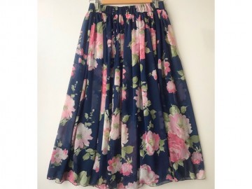 دامن حریر گلدار  قد 75  کد (530)