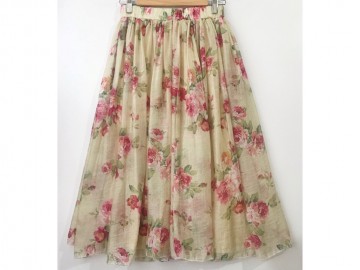 دامن حریر گلدار  قد 75  کد (545)