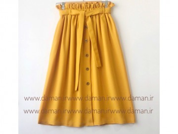 دامن جلو دکمه زرد  قد 75