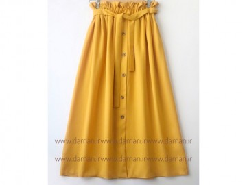 دامن جلو دکمه زرد قد 90