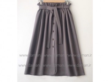 دامن جلو دکمه طوسی قد 75