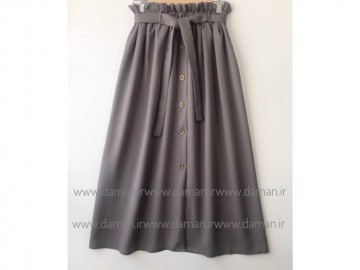 دامن جلو دکمه طوسی  قد 90