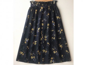 دامن دکمه دار گلدار  قد 75  کد (557)