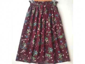 دامن دکمه دار گلدار  قد 75  کد (554)