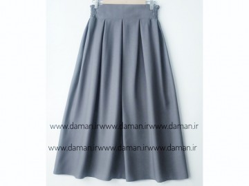 دامن پیلی دار طوسی روشن  قد 90