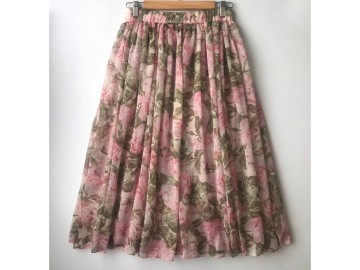 دامن حریر گلدار  قد 75  کد (647)