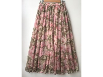 دامن حریر گلدار  قد 90 کد (647)