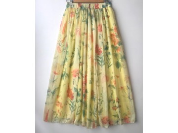 دامن حریر گلدار  قد 90 کد (626)