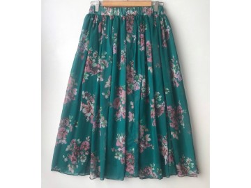 دامن حریر گلدار  قد 75  کد (648)