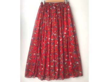 دامن حریر گلدار  قد 90 کد (652)