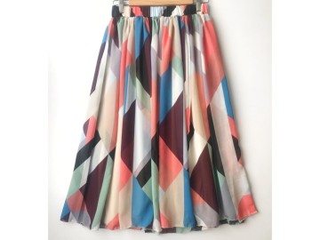 دامن حریر گلدار  قد 75  کد (628)