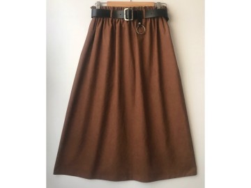 دامن میکرو قهوه ای با کمربند قد 80