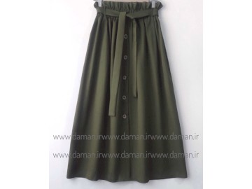 دامن جلو دکمه  سبز قد 90