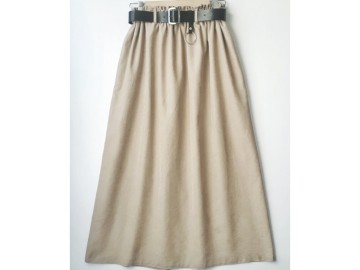 دامن میکرو کرم با کمربند قد 90