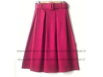 دامن پیلی با کمربند سرخابی قد 70