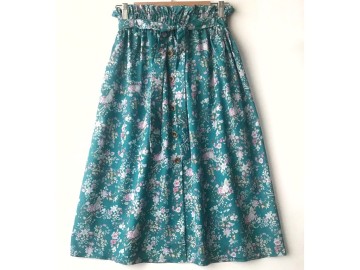 دامن دکمه دار گلدار  قد 75  کد (660)