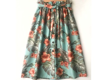 دامن دکمه دار گلدار  قد 75  کد (655)